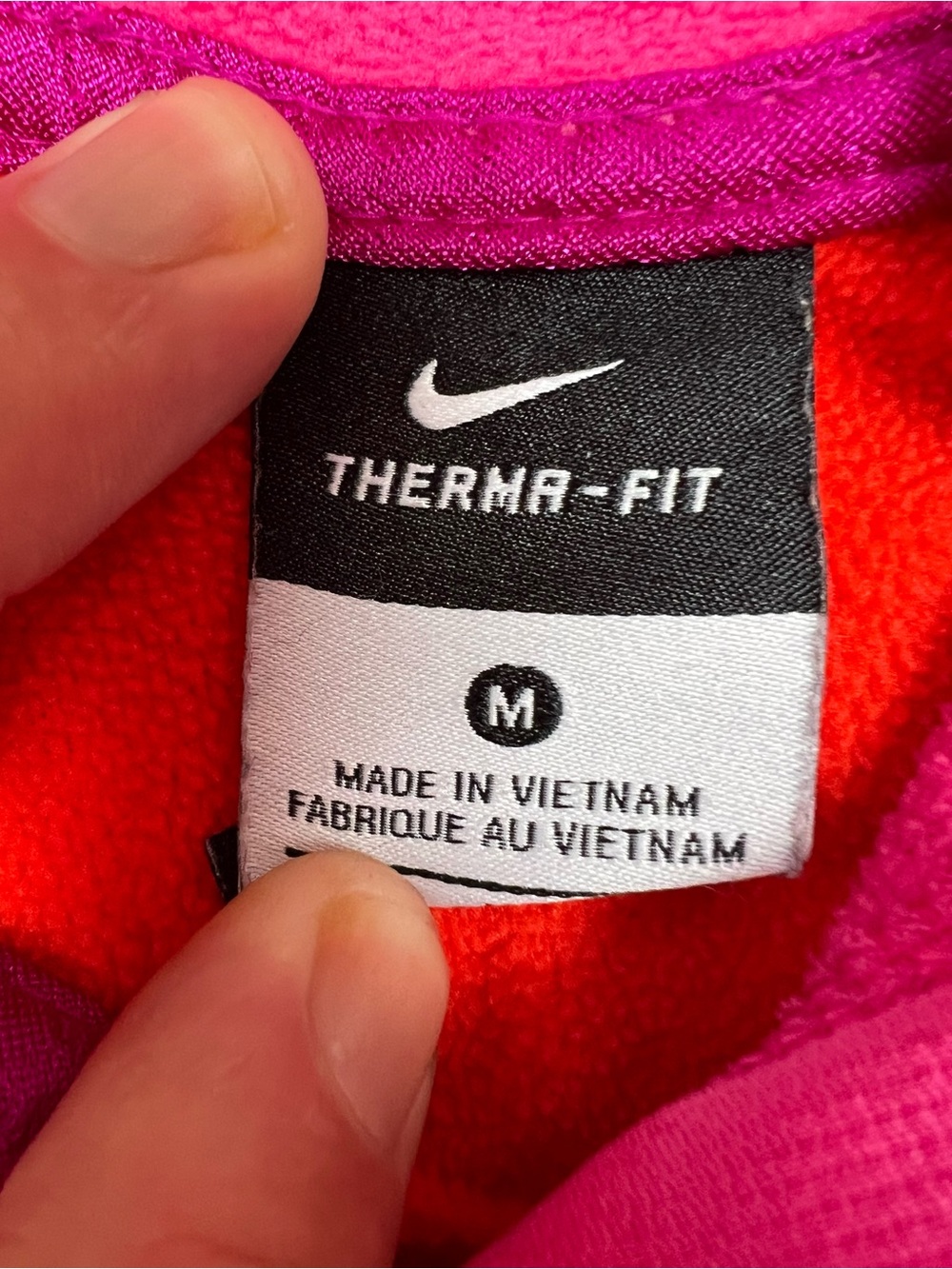 Nike Women’s Therma-FIT Colorblock Pullover Hoodie in Bright Orange & Purple - Picture 4 of 11